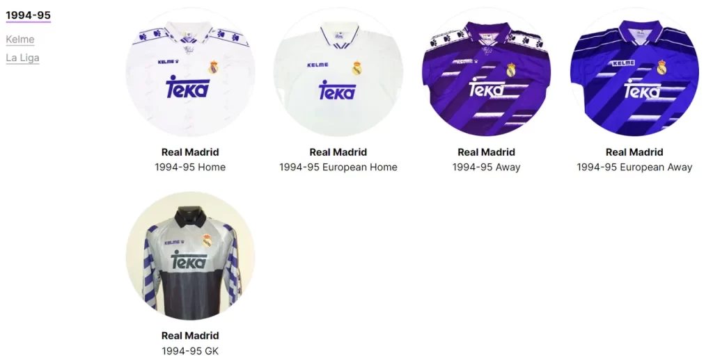 Áo bóng đá Real Madrid mùa giải 1994/95