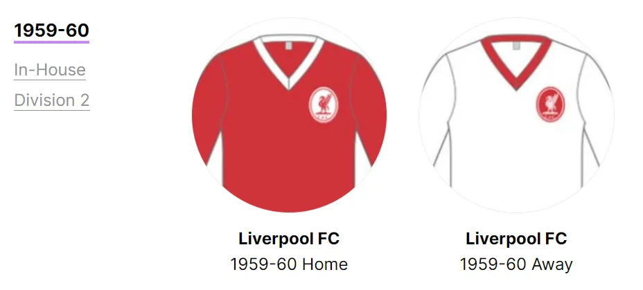 Áo bóng đá Liverpool 1959/60